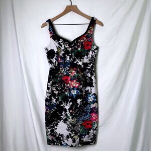 Leifnotes Womens Floral Sweetheart Sleeveless Sheath Dress Size 2 Multicolor